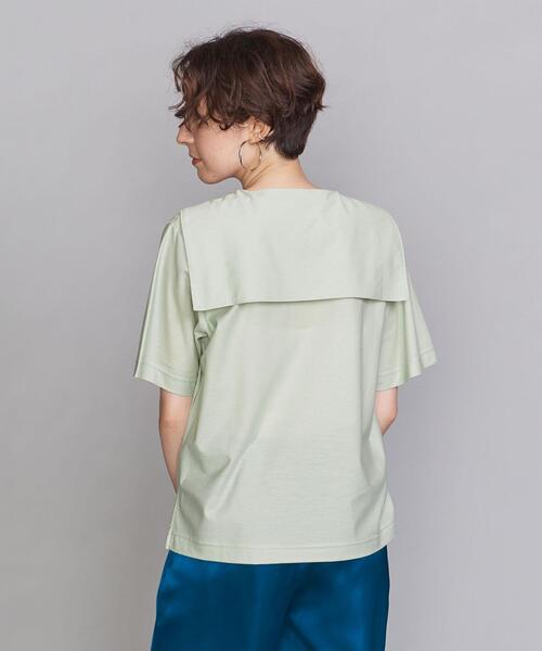 BEAUTY&YOUTH UNITED ARROWS（ビューティーアンドユースユナイテッドアローズ）の「BY ツイル セーラーカラー ショートスリーブカットソー（Tシャツ/カットソー・レディース・ブラック/オフホワイト/ライム・FREE）」の17枚目の写真