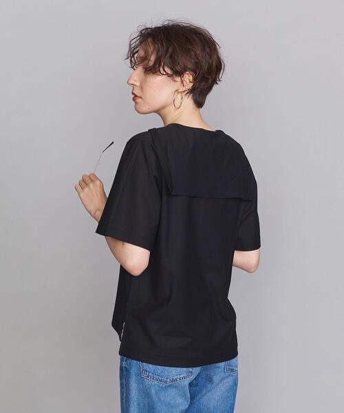 BEAUTY&YOUTH UNITED ARROWS（ビューティーアンドユースユナイテッドアローズ）の「BY ツイル セーラーカラー ショートスリーブカットソー（Tシャツ/カットソー・レディース・ブラック/オフホワイト/ライム・FREE）」の19枚目の写真