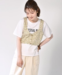 RETRO GIRL | 【セットアイテム】花柄ビスチェSET(Tシャツ/カットソー)