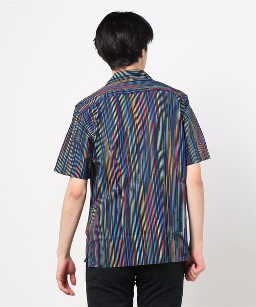 極美品✨️Paul Smith 半袖シャツ ストライプ マルチカラー Lサイズ ○美品○ ポールスミス マルチストライプ マルチカラー 半袖
