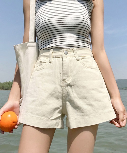 urge：（アージコロン ）の「【URGE：】 ヘビーツイル　ショートパンツ（その他パンツ・レディース・ホワイト/ブラック/アイボリー・M/L/XL/S）」の5枚目の写真