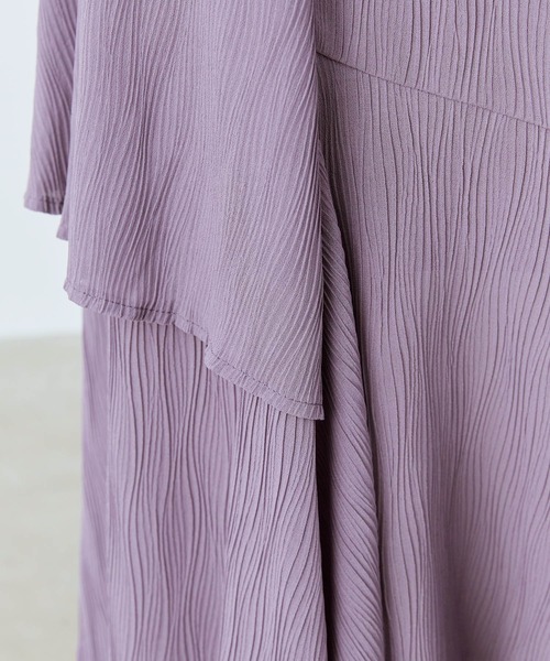 mikke（ミッケ）の「プリーツアシンメトリー切り替えティアードマーメイドスカート（スカート・レディース・チャコールグレー/パープル/イエロー/アイボリー・FREE）」の12枚目の写真