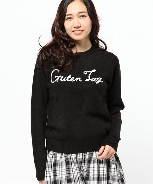 earth music&ecology（アースミュージックアンドエコロジー）の「ステッチ風刺繍プルオーバー（ニット/セーター・レディース・アイボリー/杢グレー/ワインレッド/ブラック・SMALL/MEDIUM）」の2枚目の写真