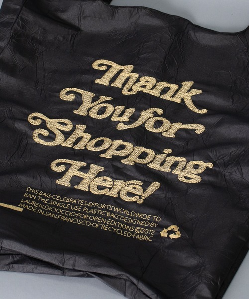 OPEN EDITIONS（オープンエディションズ）の「【 OPEN EDITION / オープンエディション 】 THANK YOU FOR SHOPPING HERE TOTE（エコバッグ/サブバッグ・レディース・ブラック/ホワイト・FREE）」の7枚目の写真