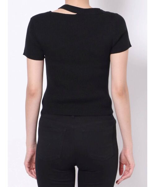 EVRIS（エヴリス）の「ショルダーデザインハーフスリーブニットトップス（ニット/セーター・レディース・ブラック/ホワイト/カーキ・FREE）」の10枚目の写真