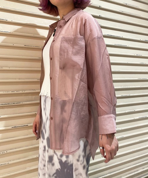 リボン付きシアーシャツ シャツ ブラウス One セール One トップス Way ワンウェイ のファッション シャツ ブラウス Oneway