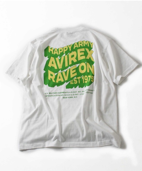AVIREX（アヴィレックス）の「【WEB限定】ハッピー アーミー Tシャツ / HAPPY ARMY T-SHIRT / アヴィレックス / AVIREX（Tシャツ/カットソー・メンズ・ホワイト・MEDIUM/LARGE/X-LARGE）」の3枚目の写真