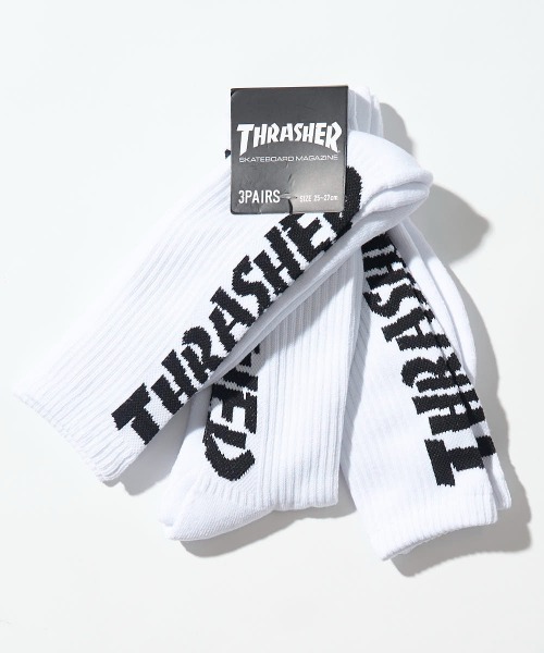 Thrasher スラッシャー シンプルロゴソックス3pセット フリーサイズ ソックス 靴下 Publux パブリュクス のファッション通販 Zozotown