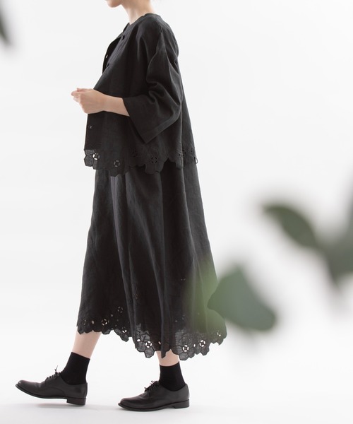 nop de nod リネンカットワーク刺繍2wayトップス nop de nod（ノップドゥノッド）の「リネンカットワーク刺繍2way