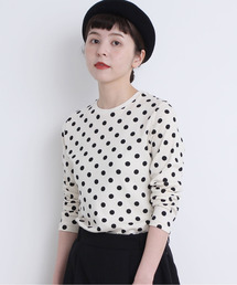 CHILD WOMAN | フライスドットプリントクルーネック長袖プルオーバー(Tシャツ/カットソー)