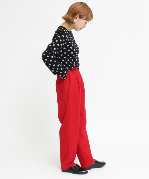 CHILD WOMAN（チャイルドウーマン）の「フライスドットプリントクルーネック長袖プルオーバー（Tシャツ/カットソー・レディース・ブラック/アイボリー・FREE）」の7枚目の写真