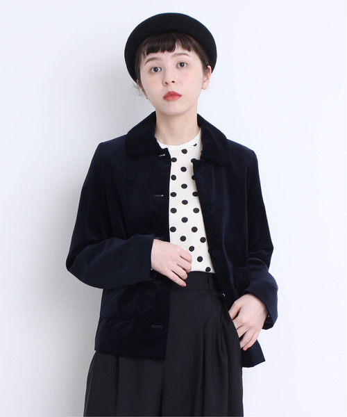 CHILD WOMAN（チャイルドウーマン）の「フライスドットプリントクルーネック長袖プルオーバー（Tシャツ/カットソー・レディース・ブラック/アイボリー・FREE）」の18枚目の写真