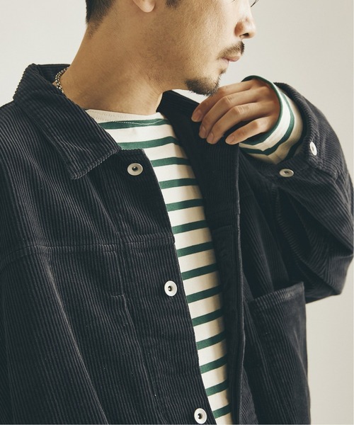JOURNAL STANDARD（ジャーナルスタンダード）の「コーデュロイ トラッカージャケット（ブルゾン・メンズ・グリーン/ブラック系その他/ネイビー/ベージュ・MEDIUM/LARGE/SMALL）」の5枚目の写真