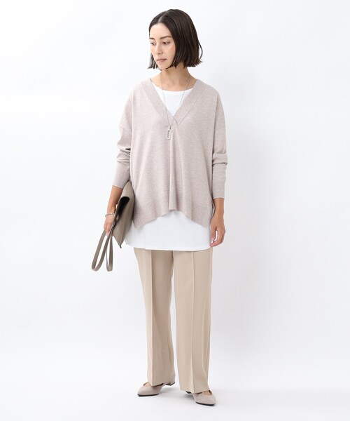 UNTITLED（アンタイトル）の「◆Vネックニットプルオーバー+フレンチカットソーセット【洗える】（その他トップス・レディース・ライトグレー/ブラック/ライトベージュ/ライトオレンジ系・00/02）」の20枚目の写真