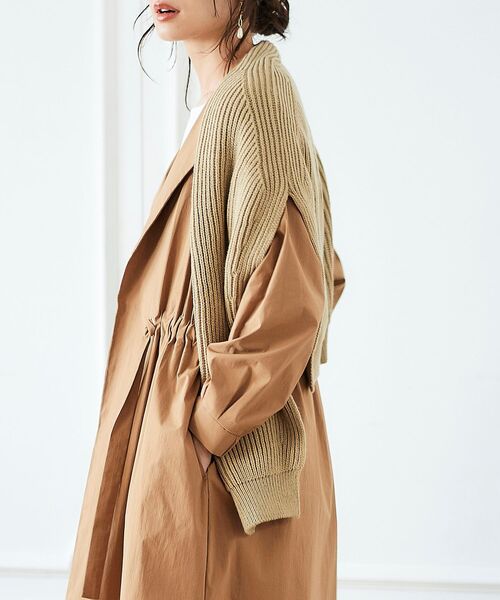 le.coeur blanc（ルクールブラン）の「アゼショルダーマフラー（マフラー・レディース・ベージュ/ブラウン・FREE）」の7枚目の写真