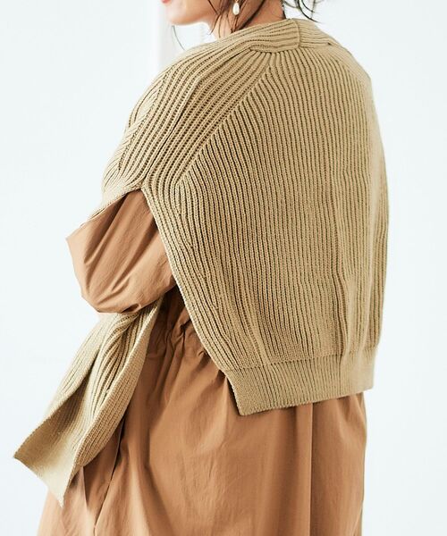 le.coeur blanc（ルクールブラン）の「アゼショルダーマフラー（マフラー・レディース・ベージュ/ブラウン・FREE）」の13枚目の写真