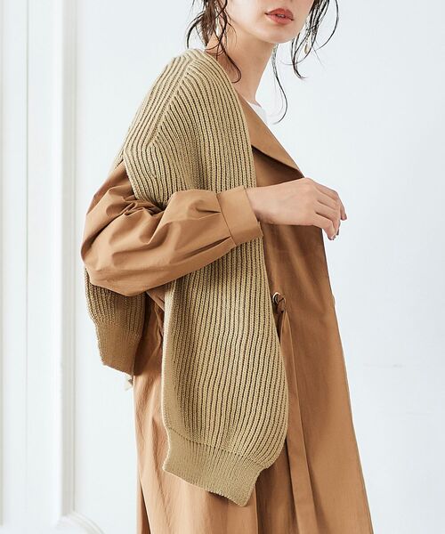 le.coeur blanc（ルクールブラン）の「アゼショルダーマフラー（マフラー・レディース・ベージュ/ブラウン・FREE）」の3枚目の写真