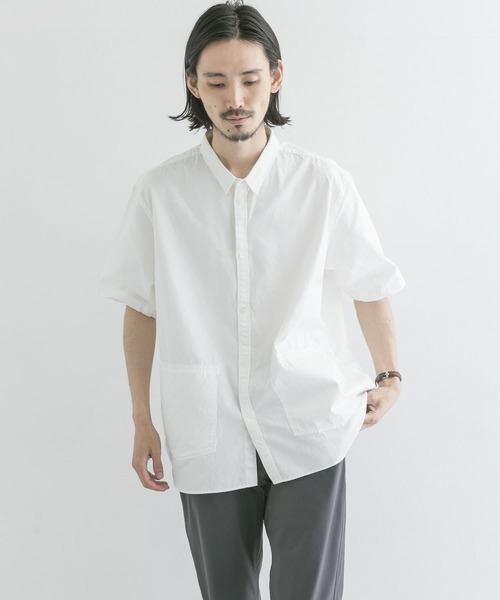 WORK NOT WORK URBAN RESEARCH(ワークノットワークアーバンリサーチ)の「WORK NOT WORK ショートスリーブカバーオールシャツ(シャツ/ブラウス・メンズ・ライトグレー/オフホワイト・SMALL/MEDIUM/LARGE/X-LARGE/0)」の9枚目の写真