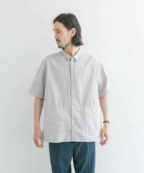 WORK NOT WORK URBAN RESEARCH(ワークノットワークアーバンリサーチ)の「WORK NOT WORK ショートスリーブカバーオールシャツ(シャツ/ブラウス・メンズ・ライトグレー/オフホワイト・SMALL/MEDIUM/LARGE/X-LARGE/0)」の5枚目の写真