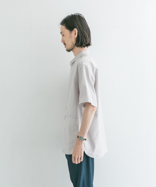 WORK NOT WORK URBAN RESEARCH(ワークノットワークアーバンリサーチ)の「WORK NOT WORK ショートスリーブカバーオールシャツ(シャツ/ブラウス・メンズ・ライトグレー/オフホワイト・SMALL/MEDIUM/LARGE/X-LARGE/0)」の4枚目の写真