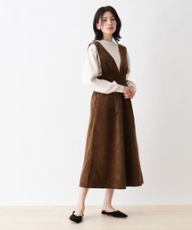 DRESKIP | 【藤本美貴さん着用商品】Vネックコ－ディロイジャンスカ(スカート)