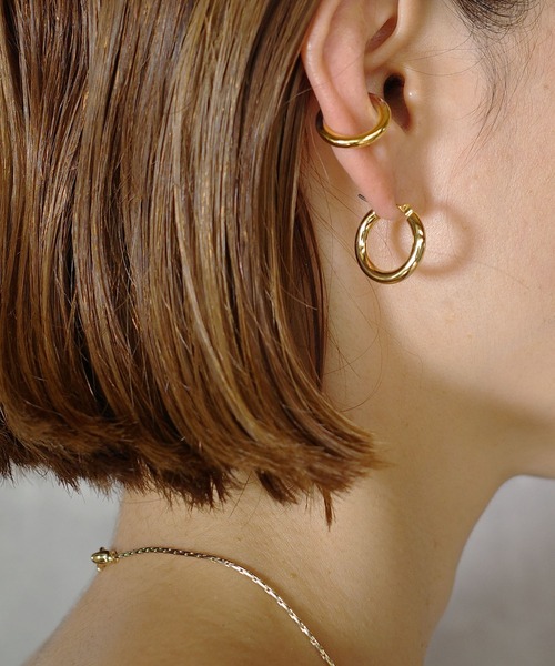 SIGNAL（シグナル）の「【SIGNAL/シグナル】Chunky Hoop Pierce 18mm/ チャンキーフープピアス（ピアス（両耳用）・レディース・シルバー/ゴールド・FREE）」の12枚目の写真
