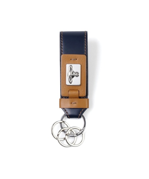 Vivienne Westwood ACCESSORIES(ヴィヴィアンウエストウッドアクセサリー)の「“カラーステッチ” キーホルダー【859957 VWK610E】(キーホルダー・メンズ・ブラック/ネイビー/ボルドー・FREE)」の1枚目の写真