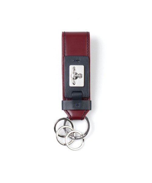 Vivienne Westwood ACCESSORIES(ヴィヴィアンウエストウッドアクセサリー)の「“カラーステッチ” キーホルダー【859957 VWK610E】(キーホルダー・メンズ・ブラック/ネイビー/ボルドー・FREE)」の3枚目の写真