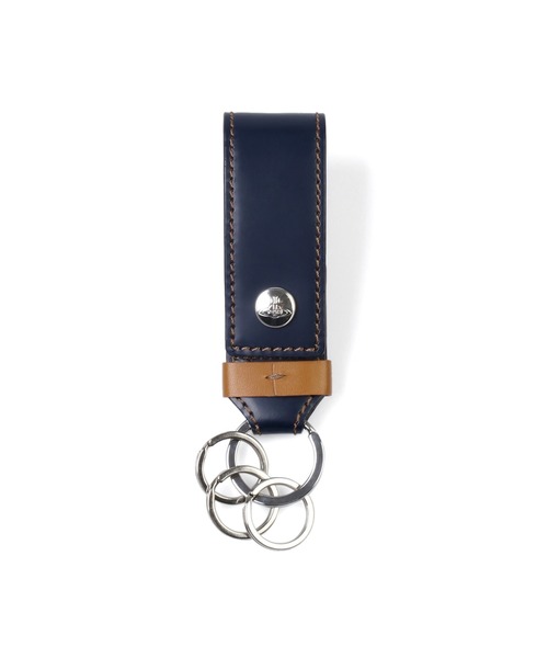 Vivienne Westwood ACCESSORIES(ヴィヴィアンウエストウッドアクセサリー)の「“カラーステッチ” キーホルダー【859957 VWK610E】(キーホルダー・メンズ・ブラック/ネイビー/ボルドー・FREE)」の4枚目の写真