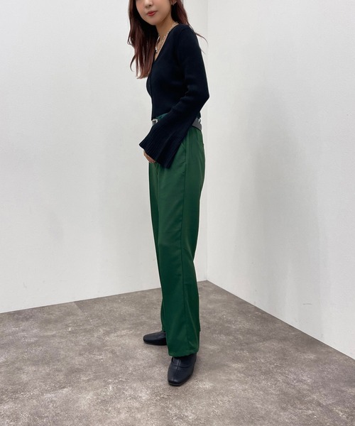 apres jour mignon（アプレジュールミニョン）の「フレア袖カーディガン【ZOZOTOWN限定アイテム】（カーディガン/ボレロ・レディース・グリーン/アイボリー/ブラック/オレンジ・フリー/X-LARGE）」の21枚目の写真