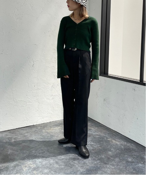 apres jour mignon（アプレジュールミニョン）の「フレア袖カーディガン【ZOZOTOWN限定アイテム】（カーディガン/ボレロ・レディース・グリーン/アイボリー/ブラック/オレンジ・フリー/X-LARGE）」の10枚目の写真