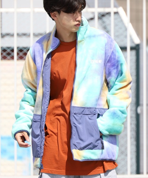 RIPNDIP(リップンディップ)の「RIPNDIP/リップンディップ Castanza Reversible Brushed Fleece & Quilted Jacket フリースジャケット タイダイ リバーシブル(ブルゾン・メンズ・パープル・L/XL/M)」の13枚目の写真