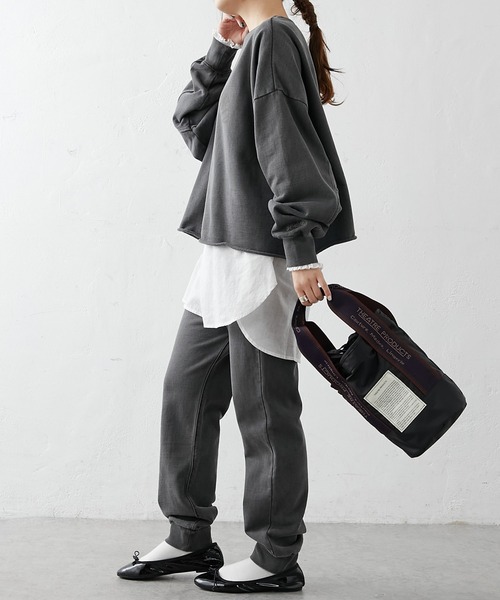 PUAL CE CIN(ピュアルセシン)の「ピグメント裏毛パンツ(その他パンツ・レディース・グレー/チャコールグレー/ベージュ/グリーン・FREE)」の5枚目の写真