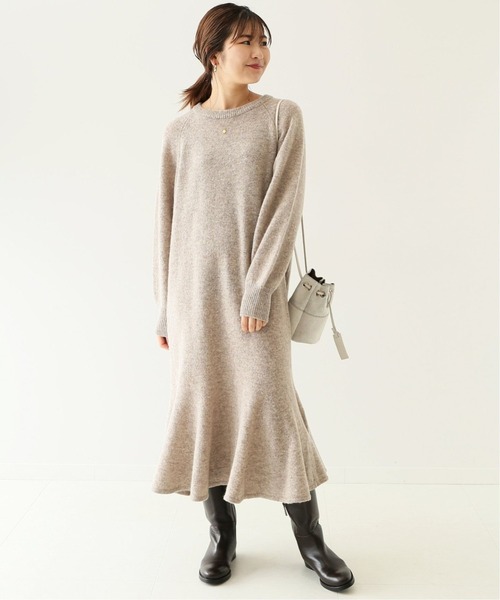 SLOBE IENA（スローブイエナ）の「POLLONEフレアワンピース◆（ワンピース・レディース・グレー/ベージュ/ブラック・36/38）」の9枚目の写真