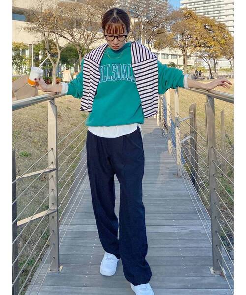 Ungrid（アングリッド）の「ウォッシュロゴスウェット(カレッジロゴ)（スウェット・レディース・ライトグレー/チャコールグレー/グリーン/ブルー・FREE）」の8枚目の写真