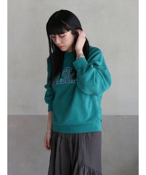 Ungrid（アングリッド）の「ウォッシュロゴスウェット(カレッジロゴ)（スウェット・レディース・ライトグレー/チャコールグレー/グリーン/ブルー・FREE）」の13枚目の写真