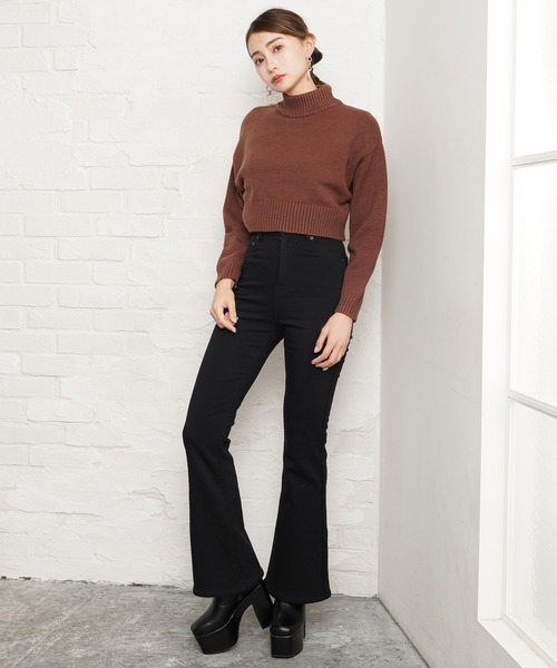 Newlyme（ニューリーミー）の「裏起毛フレアパンツ（その他パンツ・レディース・ブラック・MEDIUM/SMALL/X-LARGE/LARGE/X-SMALL/XX-LARGE）」の10枚目の写真