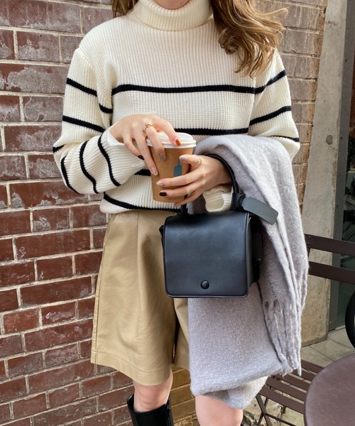 CLEA（クレア）の「フェイクレザータックハーフパンツ（その他パンツ・レディース・ブラック/ベージュ/オリーブ・FREE）」の8枚目の写真