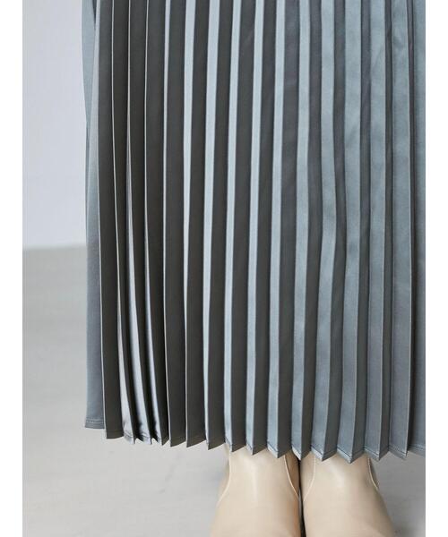 Petit fleur(プチフルール)の「・Petit Fleur サテンプリーツスカート*(スカート・レディース・ブラック/イエロー/グリーン/グレイッシュベージュ・FREE)」の9枚目の写真