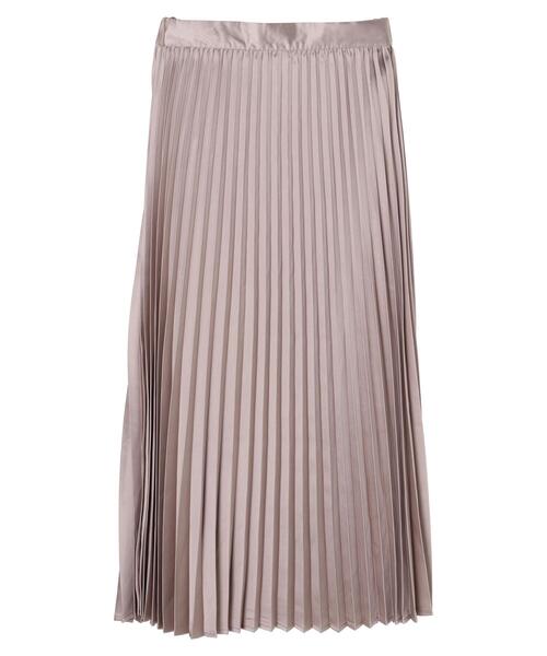 Petit fleur(プチフルール)の「・Petit Fleur サテンプリーツスカート*(スカート・レディース・ブラック/イエロー/グリーン/グレイッシュベージュ・FREE)」の12枚目の写真