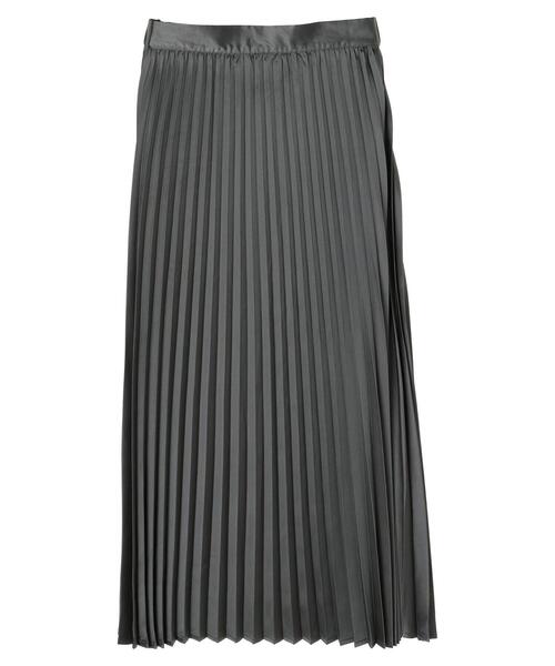 Petit fleur(プチフルール)の「・Petit Fleur サテンプリーツスカート*(スカート・レディース・ブラック/イエロー/グリーン/グレイッシュベージュ・FREE)」の6枚目の写真