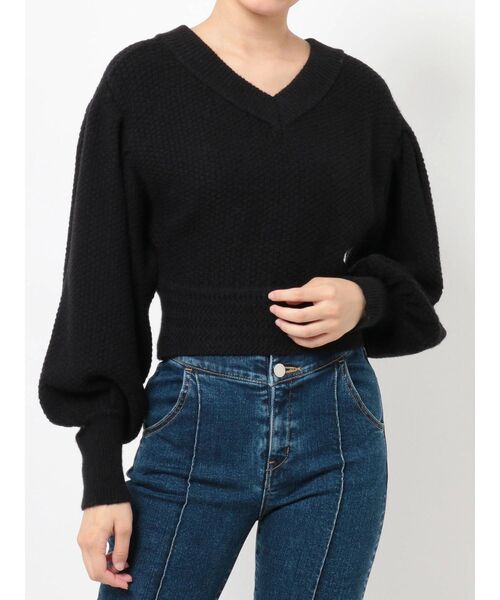 RESEXXY（リゼクシー）の「ボリュームスリーブコンパクトニット（ニット/セーター・レディース・ブラック/オレンジ/アイボリー/ラベンダー・FREE）」の11枚目の写真