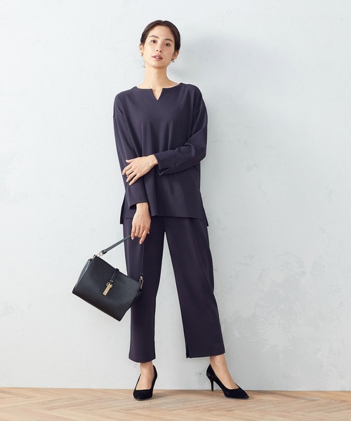 COMME CA ISM(コムサイズム)の「【セットアップ対応】 キーネックカットソー(Tシャツ/カットソー・レディース・ライトグレー/ブラック/ネイビー・MEDIUM/LARGE)」の14枚目の写真