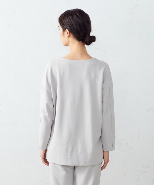 COMME CA ISM(コムサイズム)の「【セットアップ対応】 キーネックカットソー(Tシャツ/カットソー・レディース・ライトグレー/ブラック/ネイビー・MEDIUM/LARGE)」の7枚目の写真