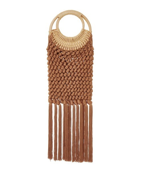 CLANE(クラネ)の「FRINGE BRAID BAMBOO BAG(かごバッグ・レディース・グレー/キャメル・FREE)」の8枚目の写真