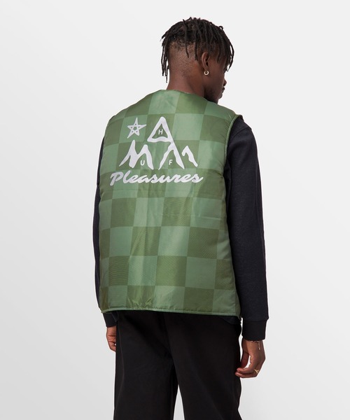 HUF(ハフ)の「PLEASURES MIDLAND VEST / HUF プレジャーズ コラボ(ブルゾン・メンズ・オリーブ・MEDIUM/LARGE/X-LARGE)」の6枚目の写真