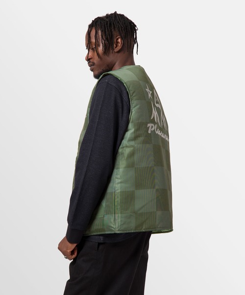 HUF(ハフ)の「PLEASURES MIDLAND VEST / HUF プレジャーズ コラボ(ブルゾン・メンズ・オリーブ・MEDIUM/LARGE/X-LARGE)」の4枚目の写真