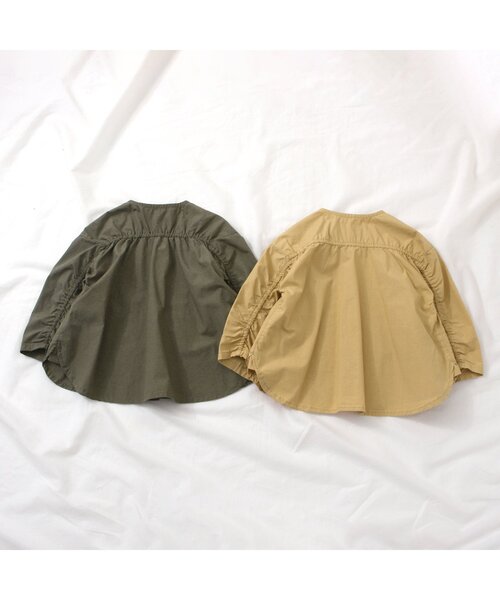 Ampersand(アンパサンド)の「/premier シャーリングシャツブルゾン(シャツ/ブラウス・キッズ・ダークグリーン/ライトグレー/イエロー・100/110/130/140/120/90)」の4枚目の写真