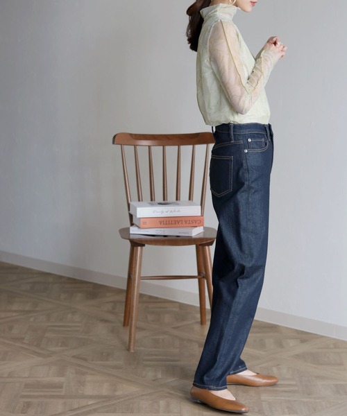 HER CLOSET（ハークローゼット）の「【shemoshelly】前後2WAYオリジナル柄ハイネックシアートップス（Tシャツ/カットソー・レディース・ブラウン/グリーン/アイボリー・M）」の21枚目の写真