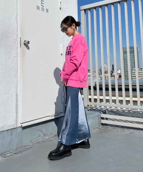 SHAGGIE（シャギー）の「切り替えサテンマーメイドスカート（スカート・レディース・ブラック/パープル/ブルー・MEDIUM/SMALL）」の11枚目の写真